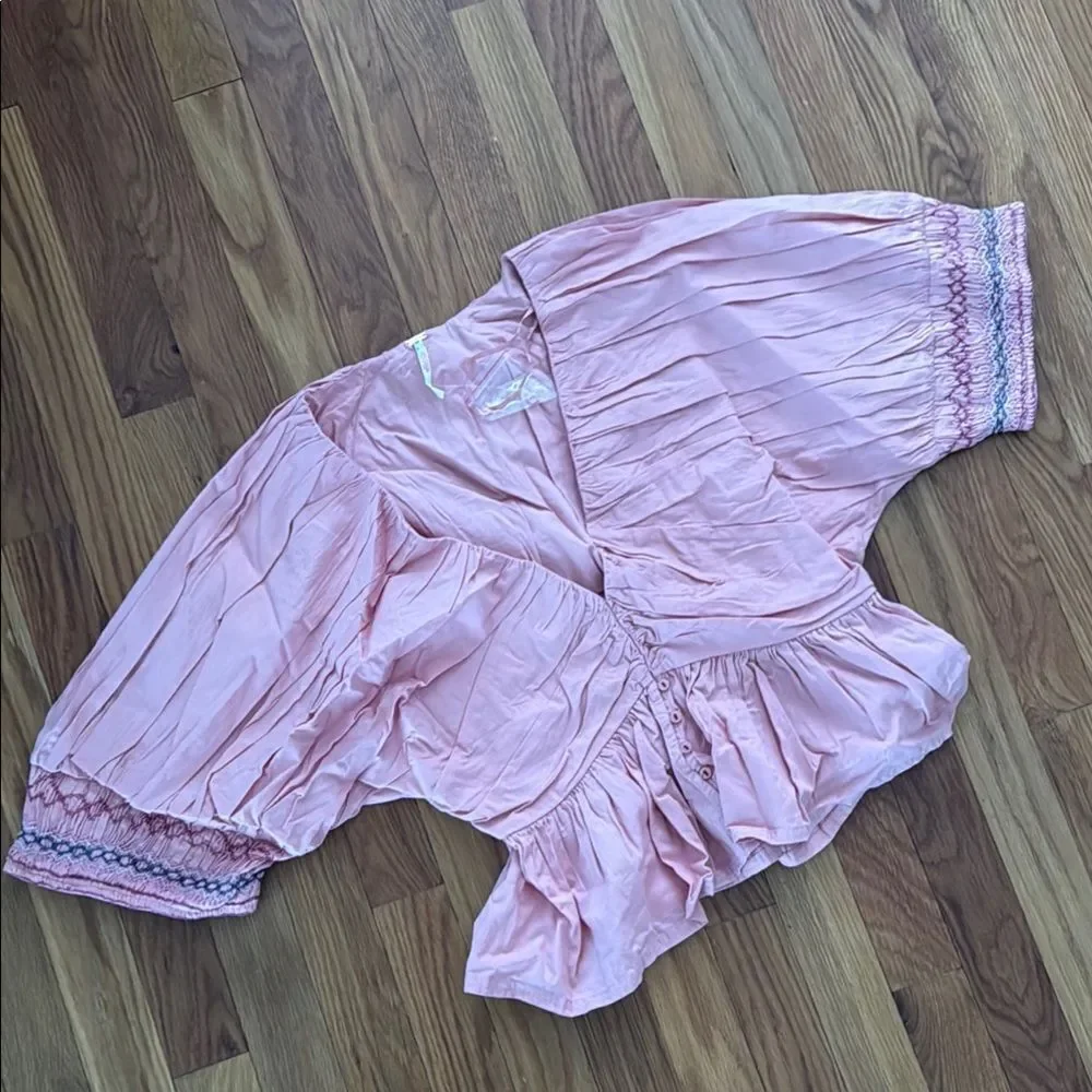 Free People Where We Meet Smocked Blouse